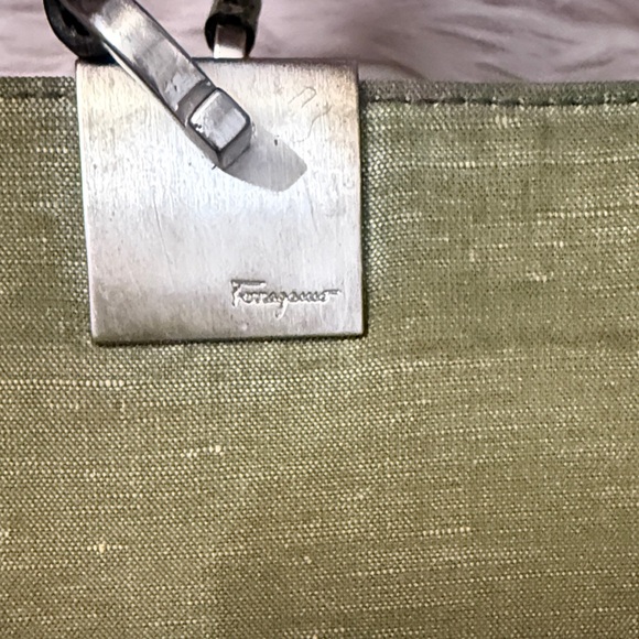 Vintage Salvatore Ferragamo Olive Green Women's Handbag mini - Picture 4 of 10